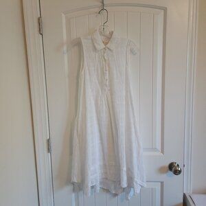Isabella Sinclair White Sleeveless Button-Front Collared Gauze Dress XXS